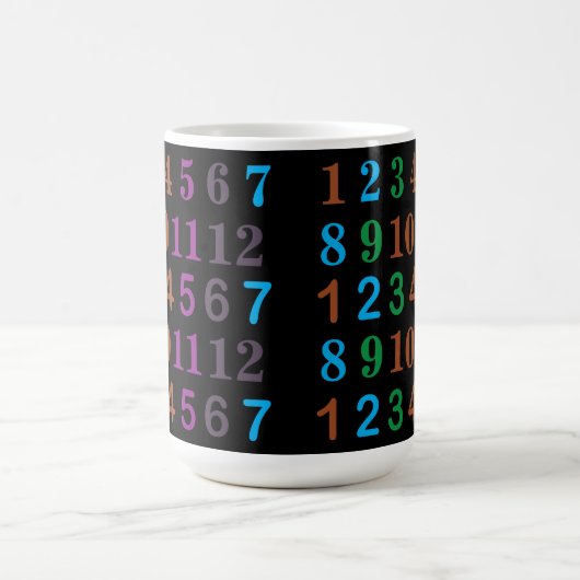 Farbige Mathematikzahlen Kaffeetasse (Mittel)