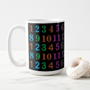Farbige Mathematikzahlen Kaffeetasse
