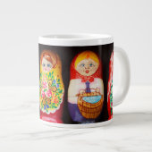 Farbige Matryoshka-Puppen Jumbo-Tasse (Vorderseite Rechts)