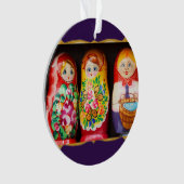Farbige Matryoshka-Puppen Ornament (Vorderseite)