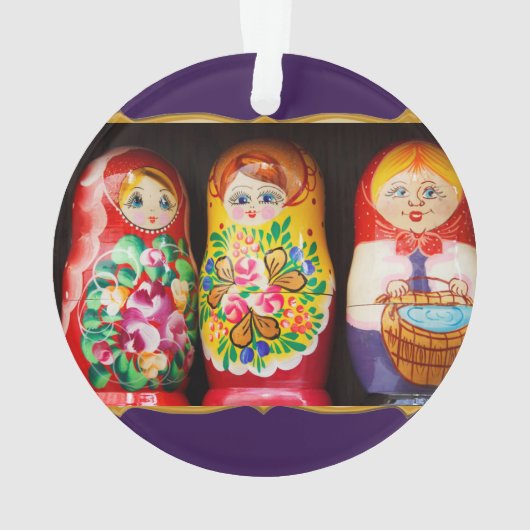 Farbige Matryoshka-Puppen Ornament (Rückseite)