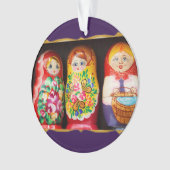 Farbige Matryoshka-Puppen Ornament (Vorderseite)