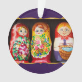 Farbige Matryoshka-Puppen Ornament (Vorderseite)