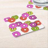 farbige mattierte Donuts Donuts mit Sprinklen Rechteckiger Pappuntersetzer (angewinkelt)