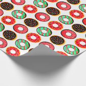 Farbige Mattierte Donuts Geschenkpapier (Ecke)