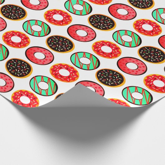 Farbige Mattierte Donuts Geschenkpapier (Ecke)