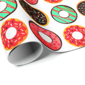 Farbige Mattierte Donuts Geschenkpapier (Rolleneckpunkt)