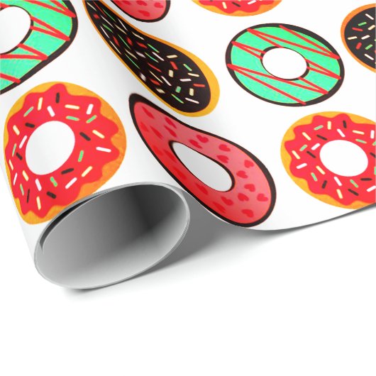 Farbige Mattierte Donuts Geschenkpapier (Rolleneckpunkt)