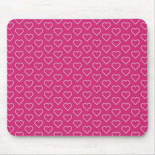 Farbige Mausknöpfe mit rosa Liebe-Herz Mousepad