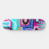 Farbige maximalistische expressive abstrakte Kunst Skateboard (Horizontal)