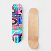 Farbige maximalistische expressive abstrakte Kunst Skateboard (Vorderseite)