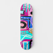 Farbige maximalistische expressive abstrakte Kunst Skateboard (Vorderseite)