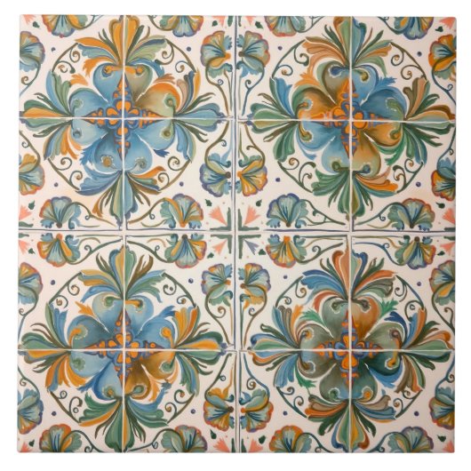Farbige,mediterrane,Mosaik, Fliese (Vorderseite)