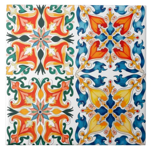Farbige,mediterrane,Mosaik, Fliese (Vorderseite)