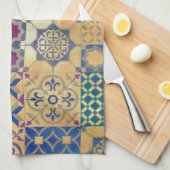 Farbige mediterrane und ägäische traditionelle Fli Geschirrtuch (Viertel Falte)