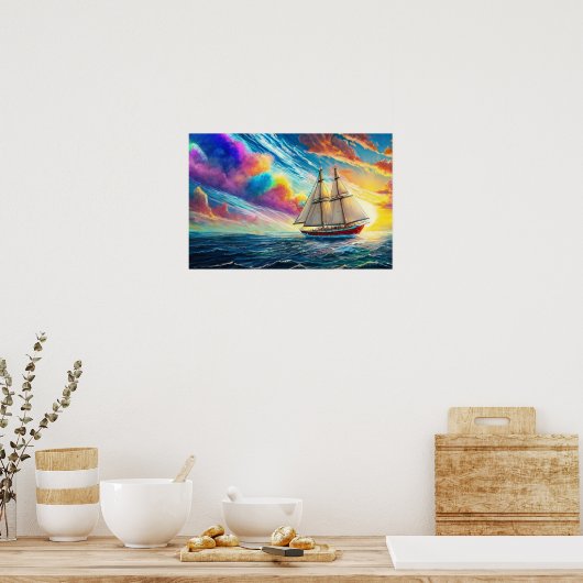 Farbige Meere Poster (Küche)