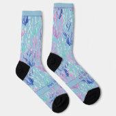 Farbige Meeresalgen, Text auf Blau Socken (Rechts)