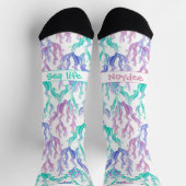Farbige Meeresalgen, Text auf Weiß Socken (Oben)