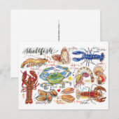 Farbige Meeresfrüchte-Postkarte Postkarte (Vorne/Hinten)