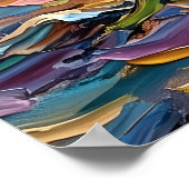 Farbige Meereslandschaft mit Segelschiff Poster (Ecke)