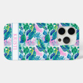 Farbige Meeresschildkröten monogrammiert Case-Mate iPhone Hülle (Rückseite (Horizontal))