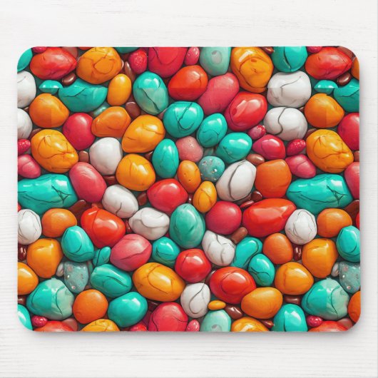 Farbige Meeresteine Mousepad (Vorne)