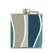 Farbige Meereswellen Flachmann (Rückseite)