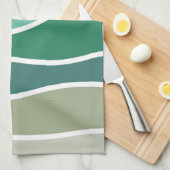 Farbige Meereswellen Geschirrtuch (Viertel Falte)