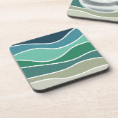 Farbige Meereswellen Getränkeuntersetzer (Linke Seite)