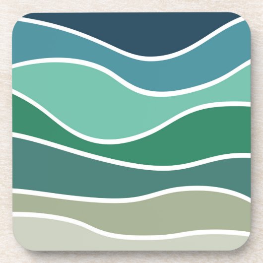 Farbige Meereswellen Getränkeuntersetzer (Vorderseite)
