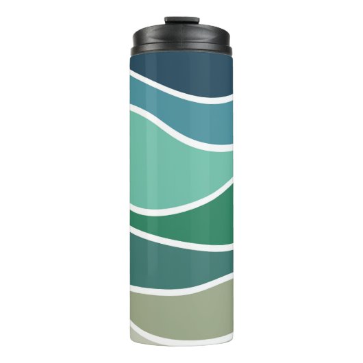 Farbige Meereswellen Thermosbecher (Vorderseite)