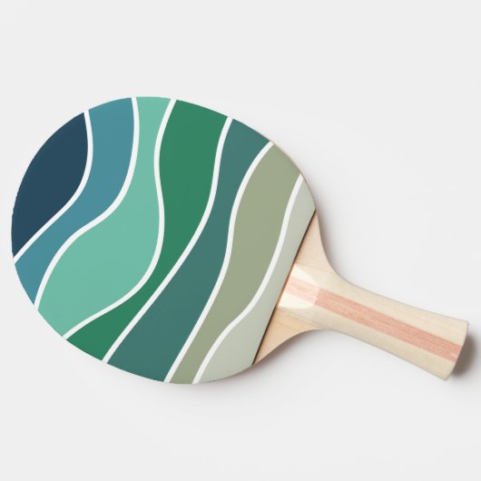 Farbige Meereswellen Tischtennis Schläger (Seitenansicht)