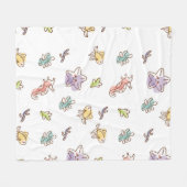 Farbige Meereswelt mit Seestern und Fischen v Fleecedecke (Vorderseite (Horizontal))