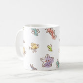 Farbige Meereswelt mit Seestern und Fischen v Kaffeetasse (Vorderseite Links)