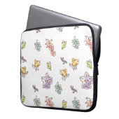 Farbige Meereswelt mit Seestern und Fischen v Laptopschutzhülle (Vorderseite Links)