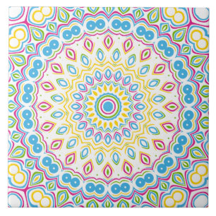 Farbige Mehrfarbige Mandala-Muster Fliese