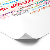 Farbige mehrsprachige Begrüßung Poster (Ecke)