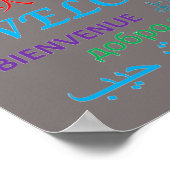 Farbige mehrsprachige Begrüßung Poster (Ecke)