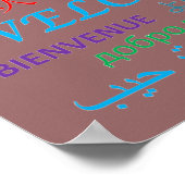 Farbige mehrsprachige Begrüßung Poster (Ecke)
