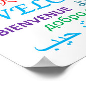 Farbige mehrsprachige Begrüßung Poster (Ecke)