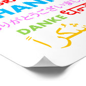 Farbige Mehrsprachigkeit Vielen Dank Poster (Ecke)