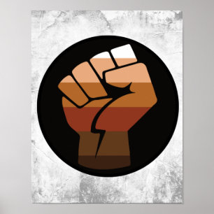 Farbige Menschen Faust / POC FIST Poster