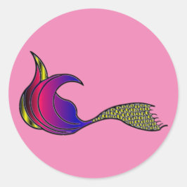 Farbige Mermaid-Schwanz-Aufkleber Runder Aufkleber