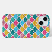Farbige Mermaid-Skala Case-Mate iPhone Hülle (Rückseite (Horizontal))