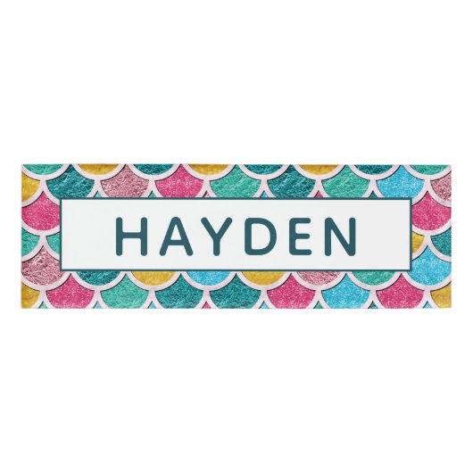 Farbige Mermaid-Skala Namenschild (Vorderseite)