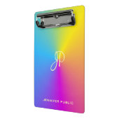 Farbige Metallic Look Vorlage Modernes Monogramm Mini Klemmbrett (Gewinkelt2)