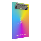 Farbige Metallic Look Vorlage Modernes Monogramm Mini Klemmbrett (Schrägansicht)