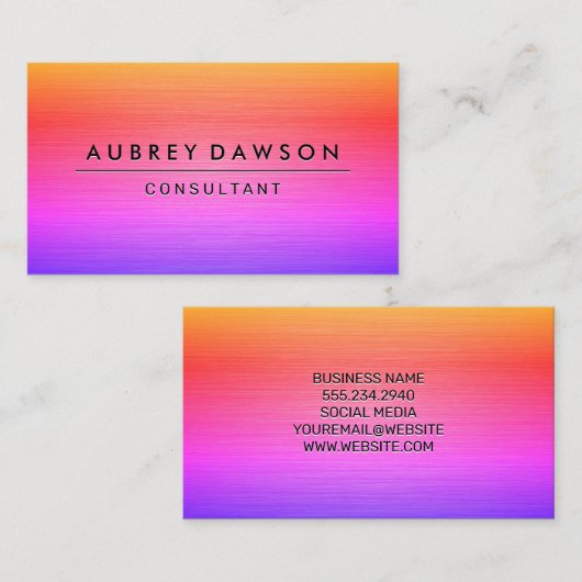 Farbige Metallic-Textur Visitenkarte (Vorne/Hinten)