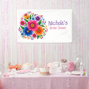 Farbige mexikanische Blumen-Hochzeitsdusche-Willko Banner