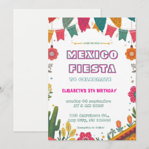 Farbige mexikanische Fiesta-Geburtstags-Einladung Einladung